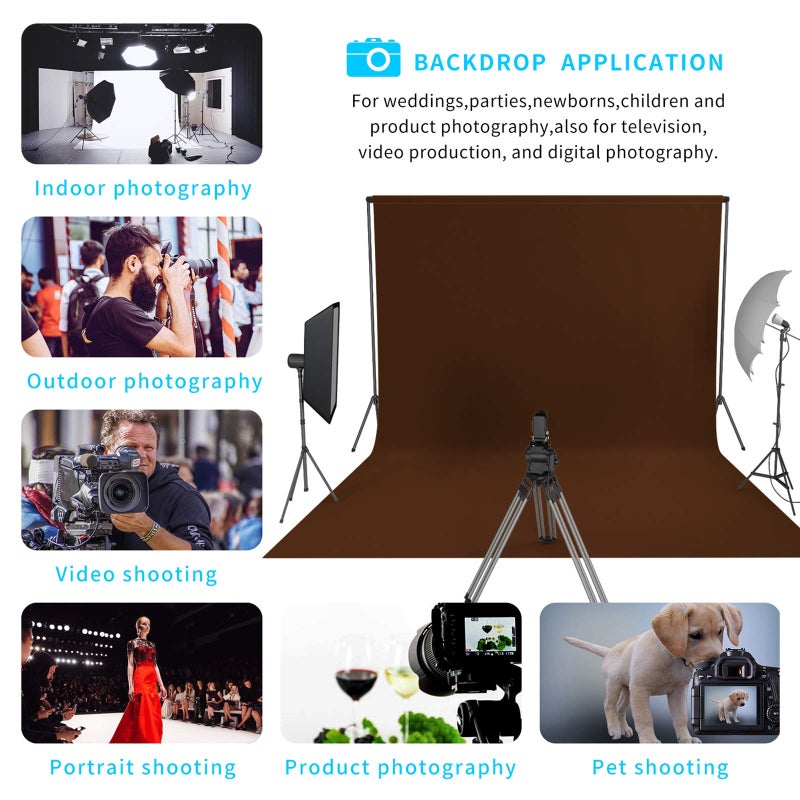 ISSUNTEX 10X20 ft/3X6 Meters Brown Background Photo Backdrop, Photo Studio, Collapsible High Density Screen for Video Photography and Television - Image 4